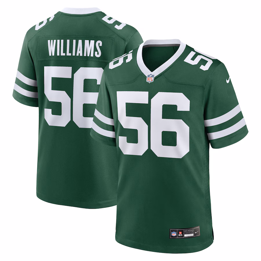 Men's New York Jets Quincy Williams Nike Legacy Green  Game Player Jersey - ujerseystore