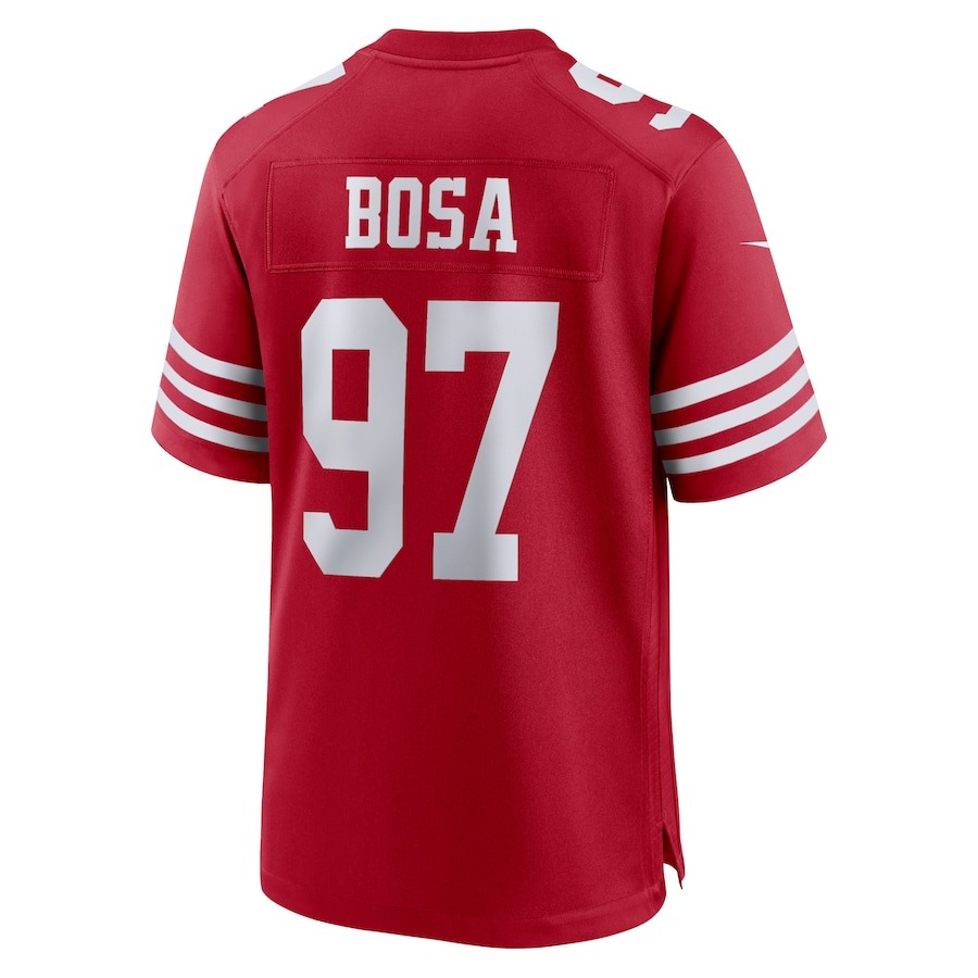 Men's San Francisco 49ers Nick Bosa Nike Scarlet Super Bowl LVIII Game Jersey - ujerseystore