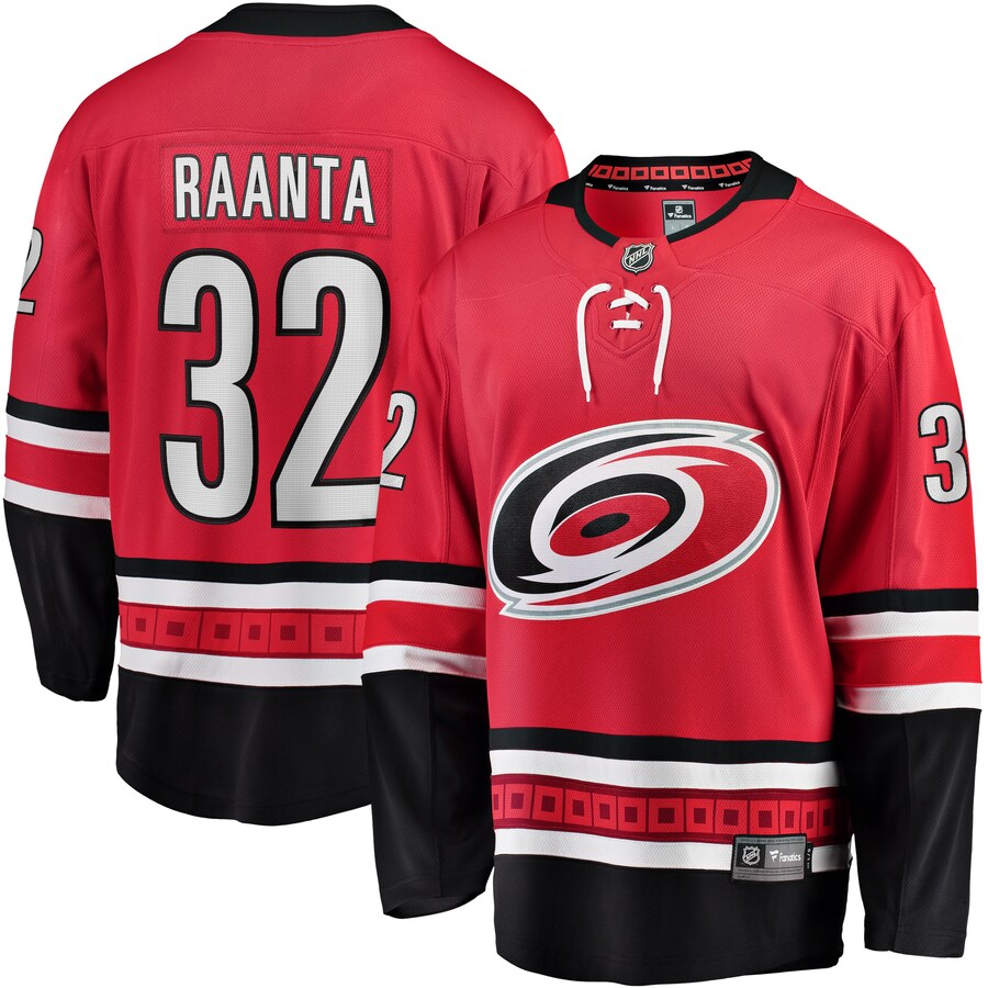 Men's Carolina Hurricanes Antti Raanta Fanatics Branded Red Alternate Breakaway Player Jersey - ujerseystore