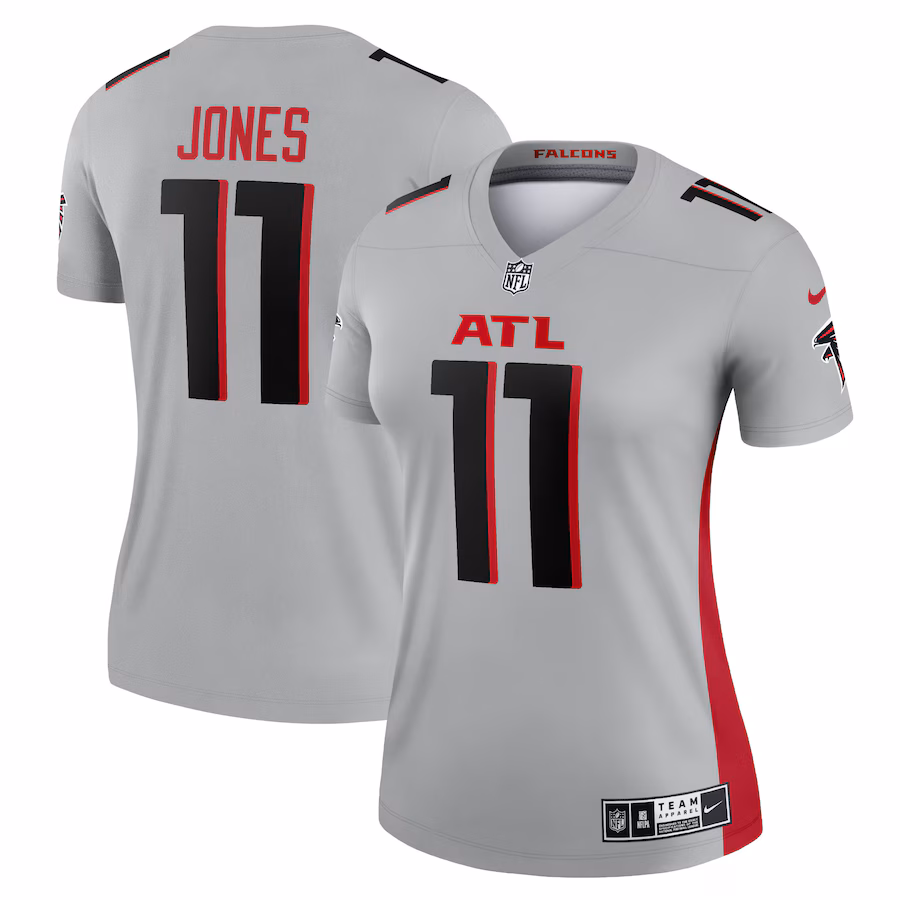 Women's Atlanta Falcons Julio Jones Nike Gray Inverted Legend Player Performance Top - ujerseystore