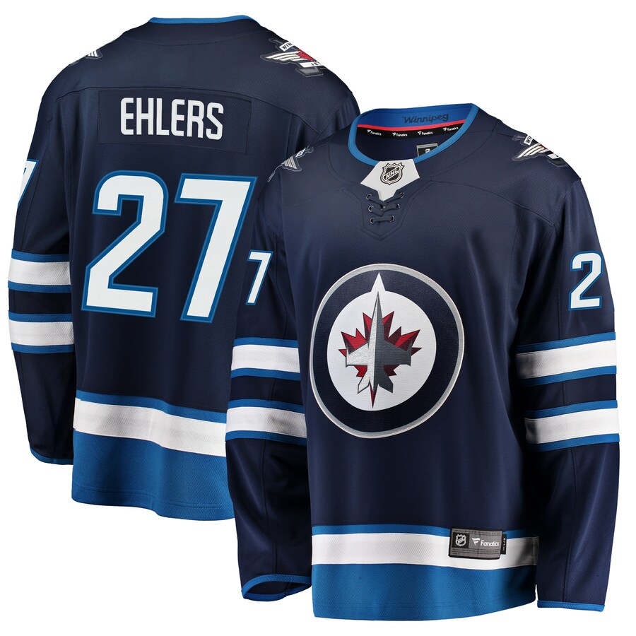 Men's Winnipeg Jets Nikolaj Ehlers Fanatics Branded Navy Breakaway Replica Jersey - ujerseystore