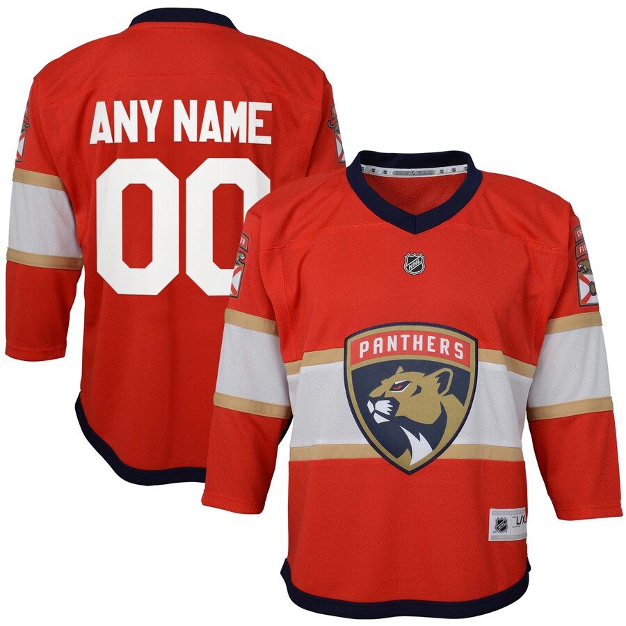 Youth Florida Panthers Red Home Replica Custom Jersey - ujerseystore