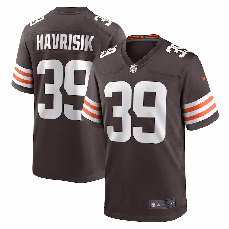 Men's Cleveland Browns Lucas Havrisik Nike  Brown Team Game Jersey - ujerseystore