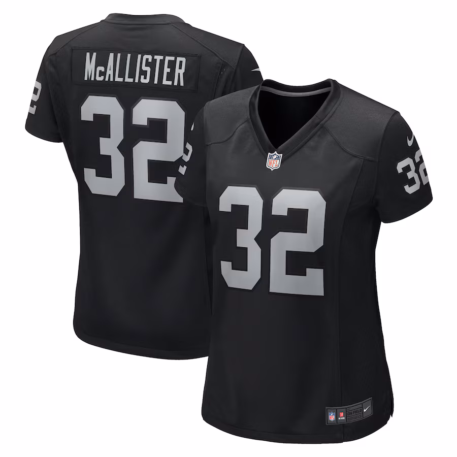 Women's Las Vegas Raiders Tyreik McAllister Nike Black Game Jersey - ujerseystore