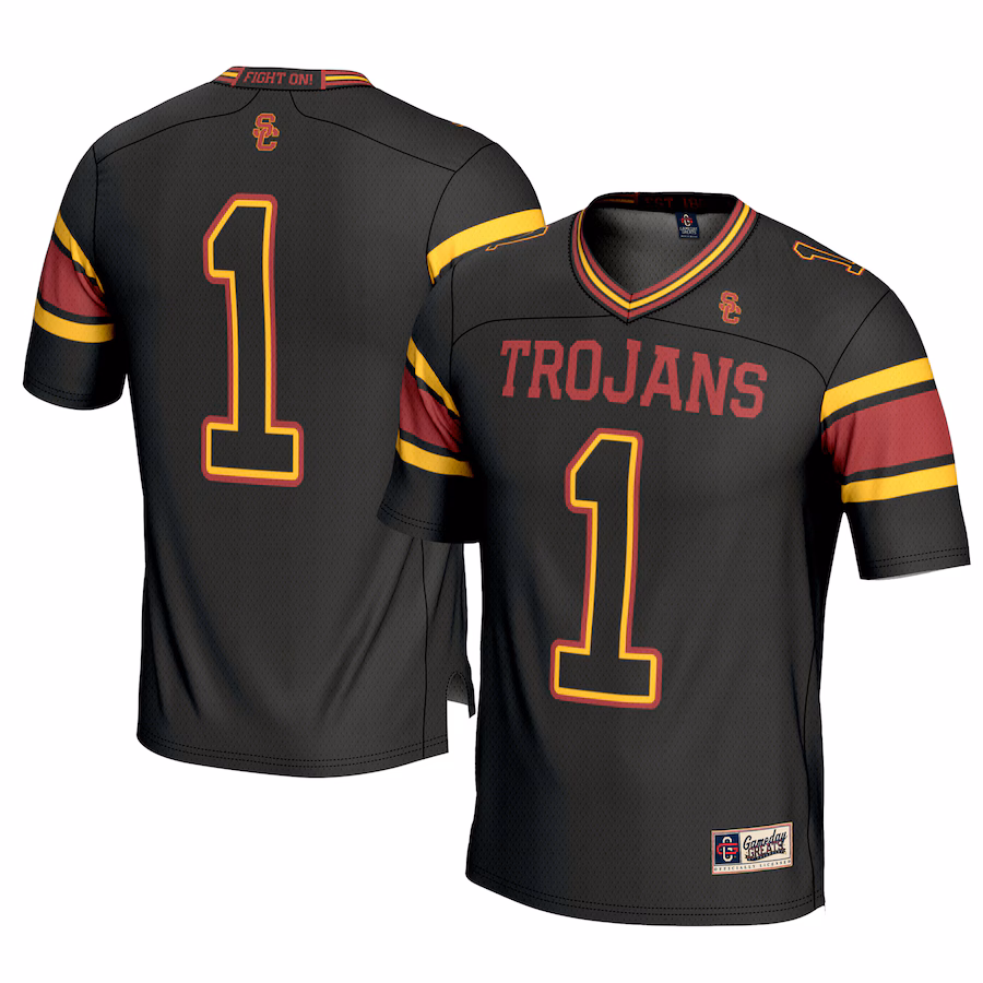 Men's GameDay Greats #1 Black USC Trojans Football Jersey - ujerseystore