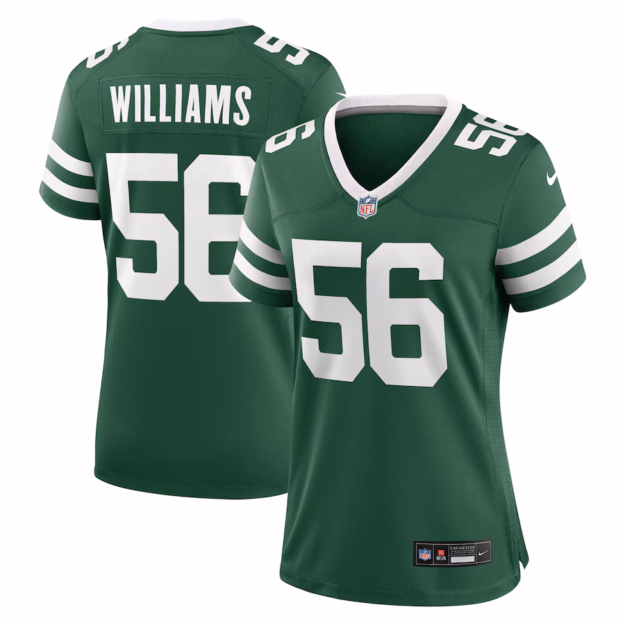 Women's New York Jets Legacy Quincy Williams Nike Green  Game Player Jersey - ujerseystore