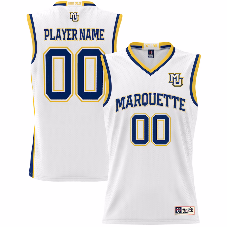 Marquette Golden Eagles GameDay Greats Youth NIL Pick-A-Player Lightweight Basketball Jersey - White - ujerseystore