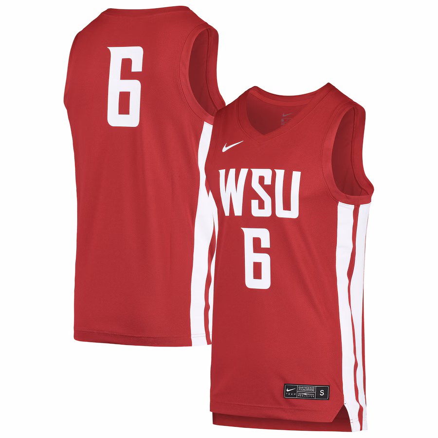 #6 Washington State Cougars Nike Replica Basketball Jersey - Crimson - ujerseystore