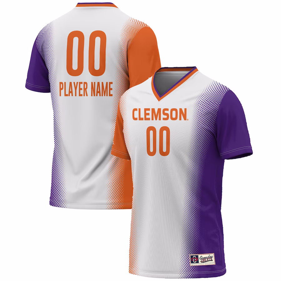 Clemson Tigers GameDay Greats Unisex NIL Pick-A-Player Lightweight Women's Soccer Jersey - White - ujerseystore