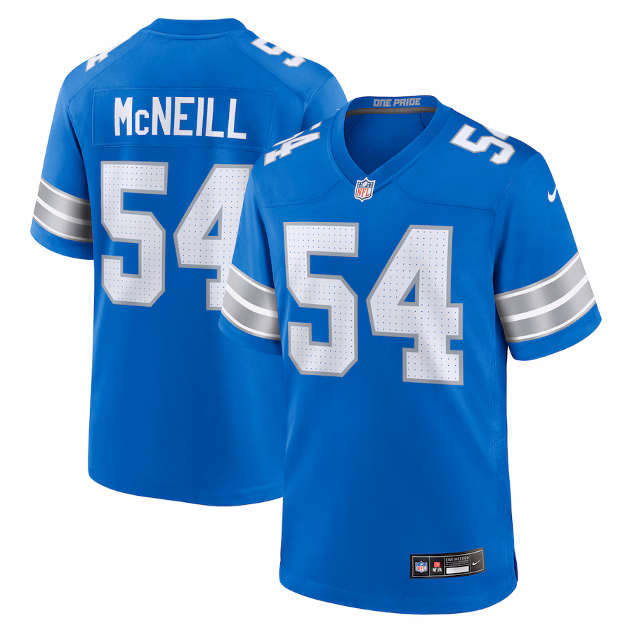 Men's Detroit Lions Alim McNeill Nike Blue Team Game Jersey - ujerseystore