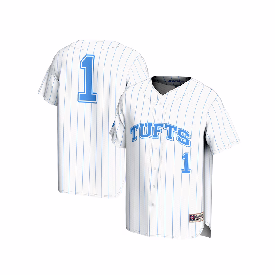 #1 Tufts University Jumbos GameDay Greats Youth Lightweight Baseball Fashion Jersey - White - ujerseystore