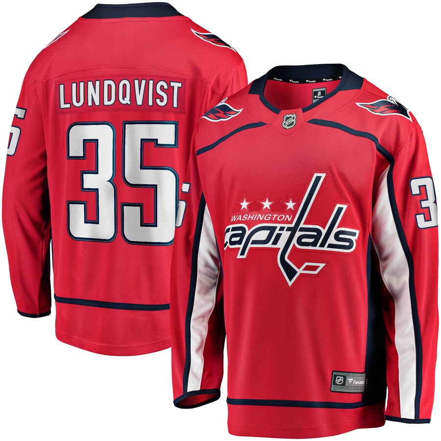 Men's Washington Capitals Henrik Lundqvist Fanatics Branded Red Breakaway Player Jersey - ujerseystore