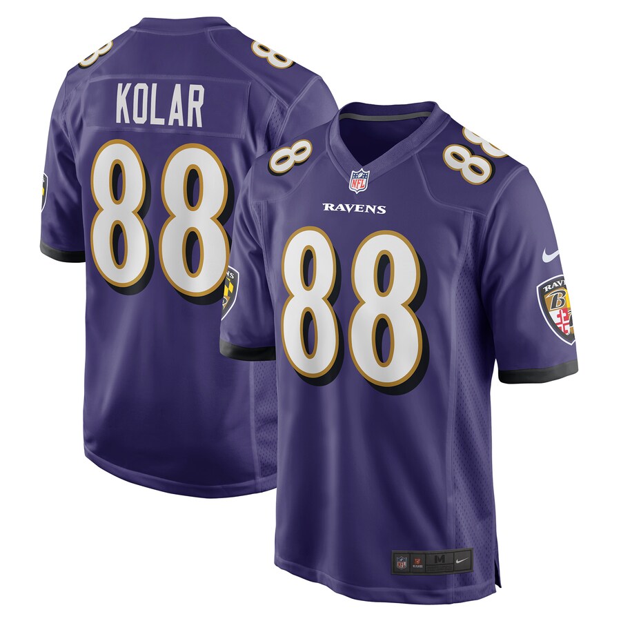 Men's Baltimore Ravens Charlie Kolar Nike Purple Player Game Jersey - ujerseystore