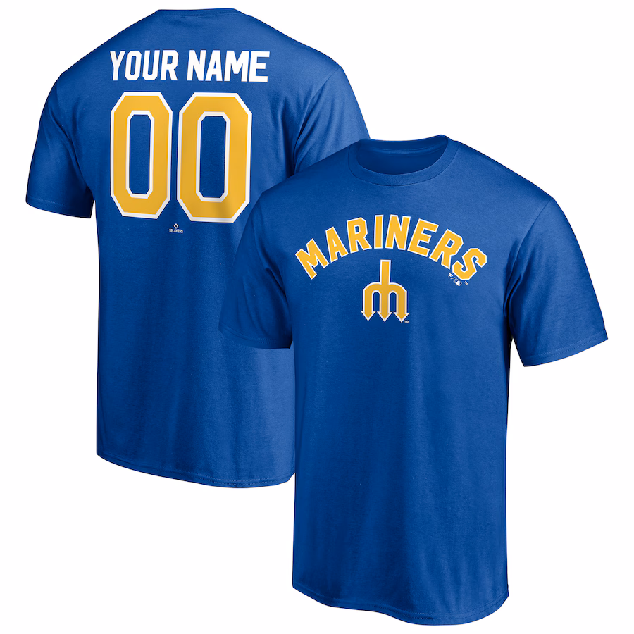 Men's Seattle Mariners Royal Cooperstown Winning Streak Personalized Name & Number T-Shirt - ujerseystore