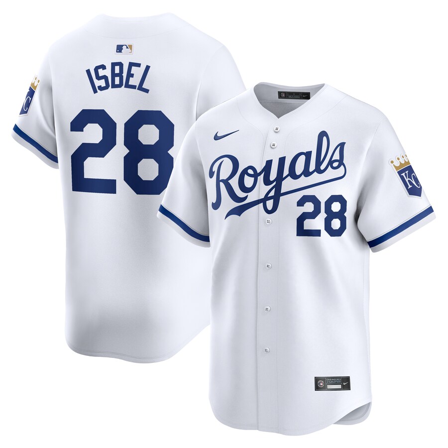 Men's Kansas City Royals Kyle Isbel Nike White Home Limited Player Jersey - ujerseystore