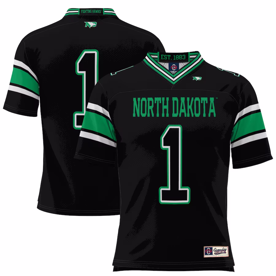 #1 North Dakota GameDay Greats Football Jersey - Black - ujerseystore