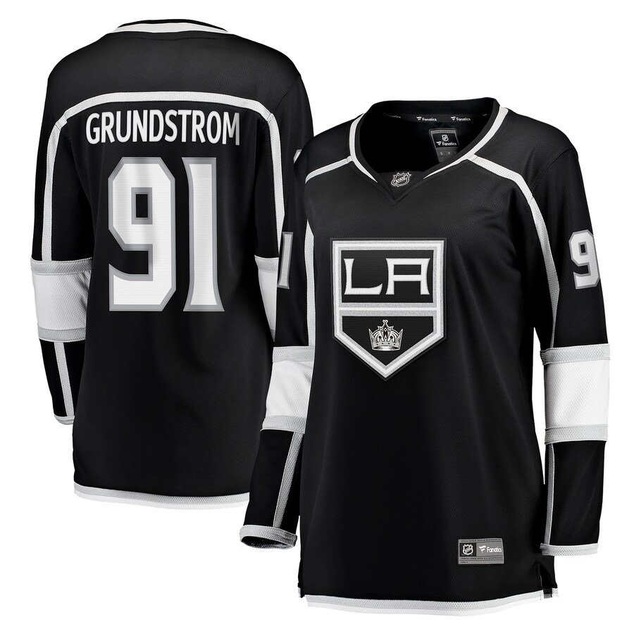 Women's Los Angeles Kings Carl Grundstrom Fanatics Branded Black Home Breakaway Player Jersey - ujerseystore