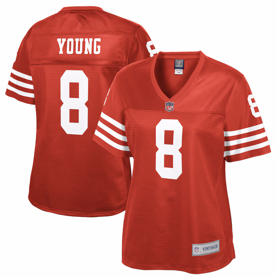 Women's San Francisco 49ers Steve Young NFL Pro Line Scarlet Retired Player Replica Jersey - ujerseystore