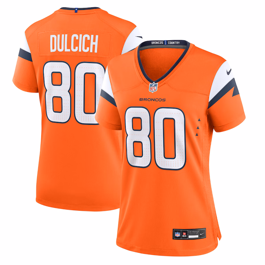 Women's Denver Broncos Greg Dulcich Nike Orange Team Game Jersey - ujerseystore