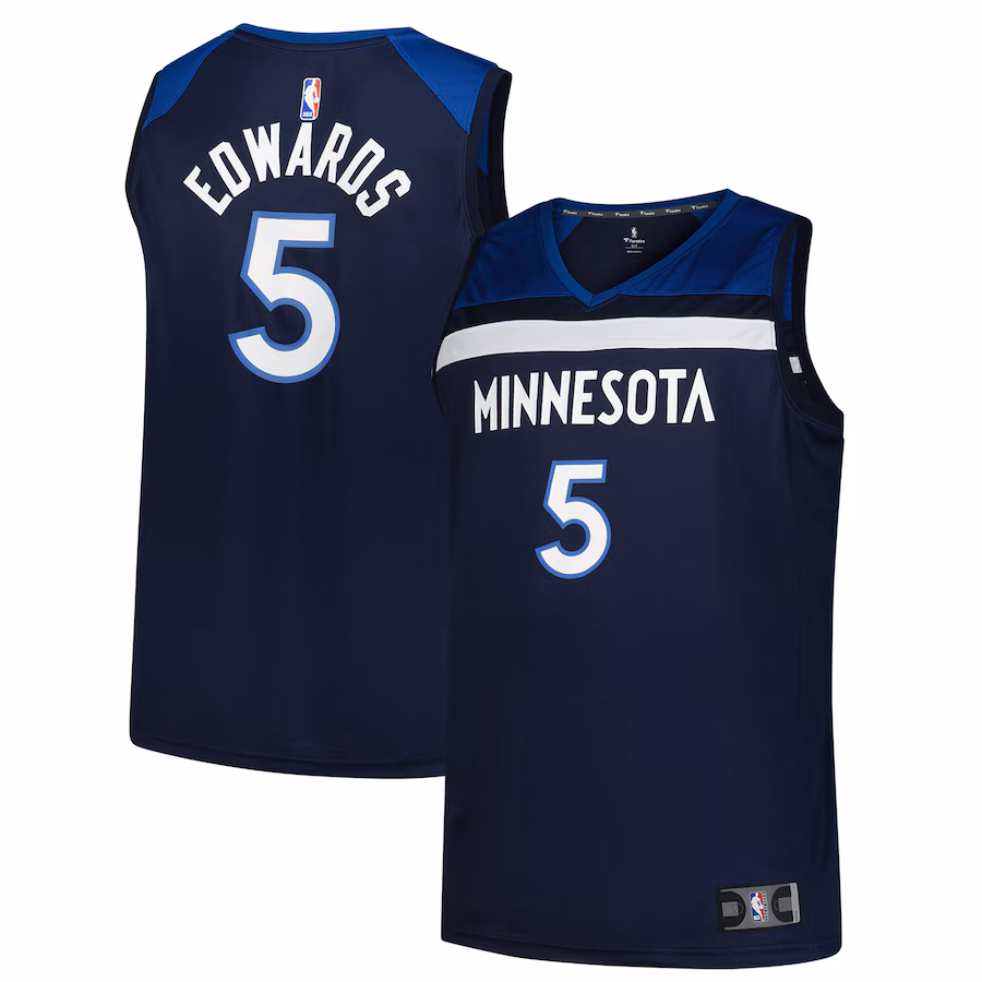 Men's Minnesota Timberwolves Anthony Edwards Fanatics Navy Big & Tall Fast Break Jersey - Icon Edition - ujerseystore