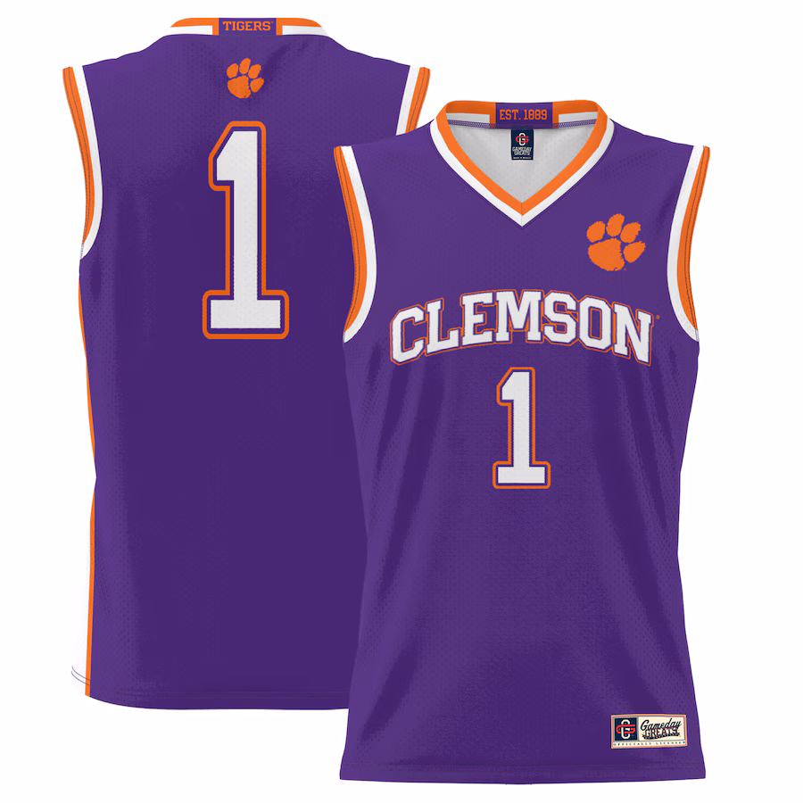 Youth GameDay Greats #1 Purple Clemson Tigers Lightweight Basketball Jersey - ujerseystore