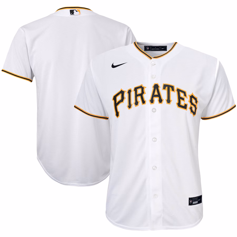 Youth Pittsburgh Pirates Nike White Home Replica Team Jersey - ujerseystore