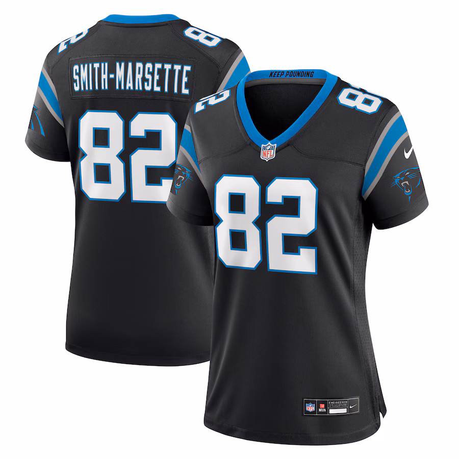 Women's Carolina Panthers Ihmir Smith-Marsette Nike  Black Team Game Jersey - ujerseystore