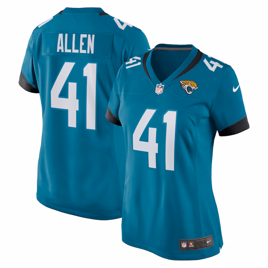 Women's Jacksonville Jaguars Josh Allen Nike Teal Nike Game Jersey - ujerseystore