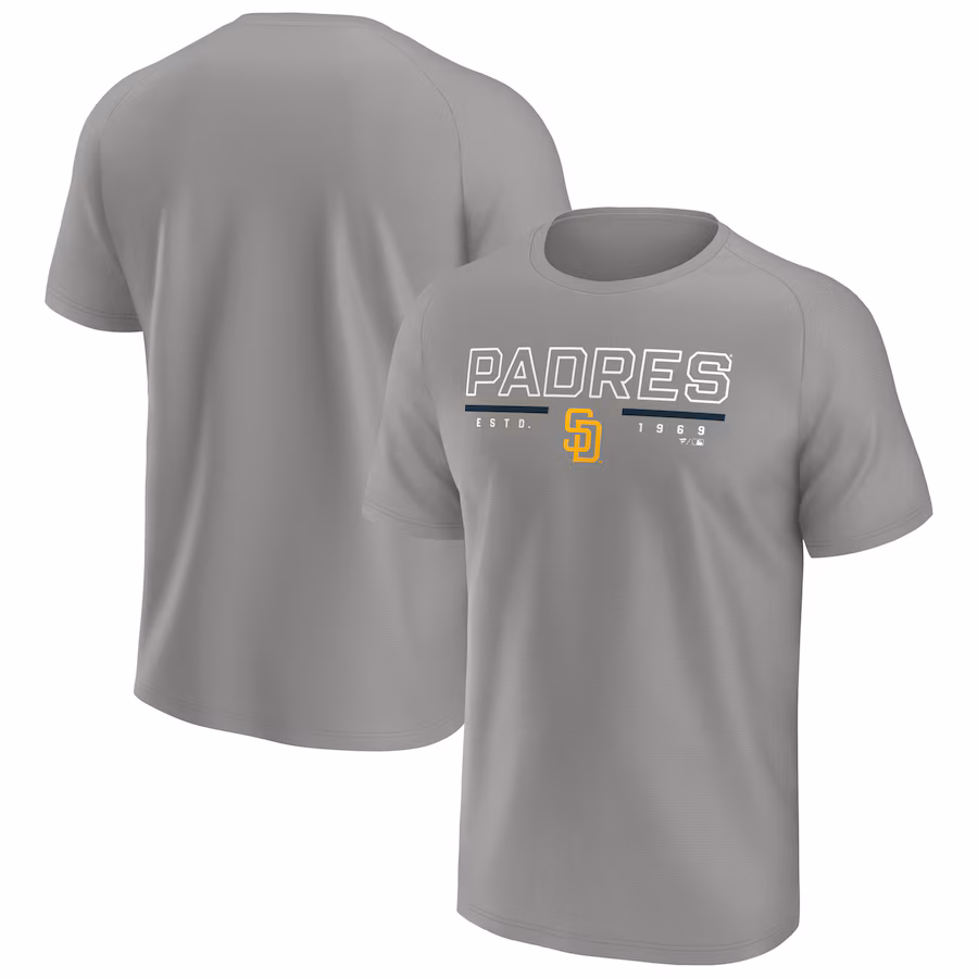 Men's San Diego Padres Fanatics Gray Raglan T-Shirt - ujerseystore