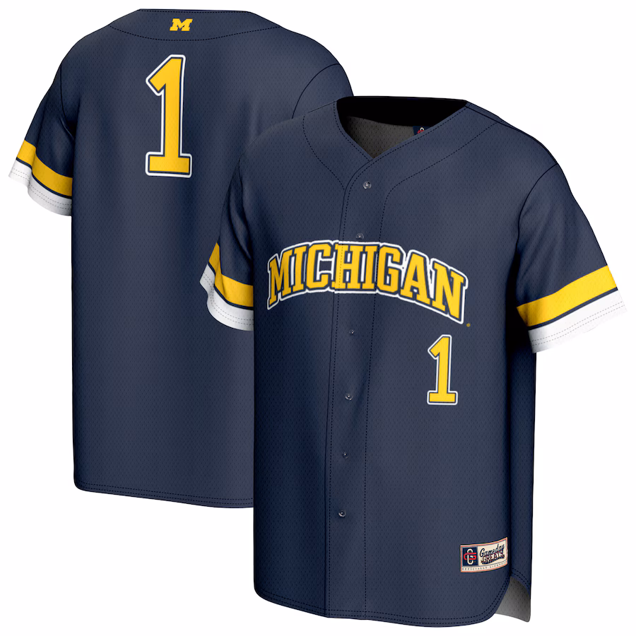 Youth GameDay Greats  Navy Michigan Wolverines Pick-A-Player Lightweight Baseball Fashion Jersey - ujerseystore