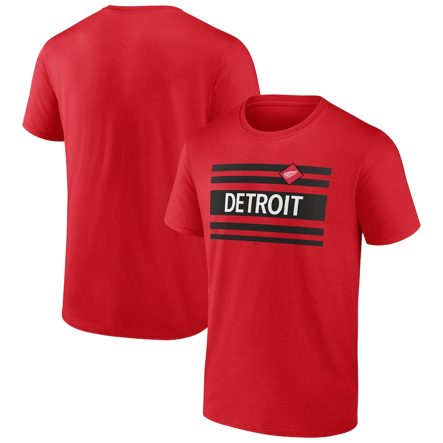 Men's Detroit Red Wings Red Jersey Inspired T-Shirt - ujerseystore