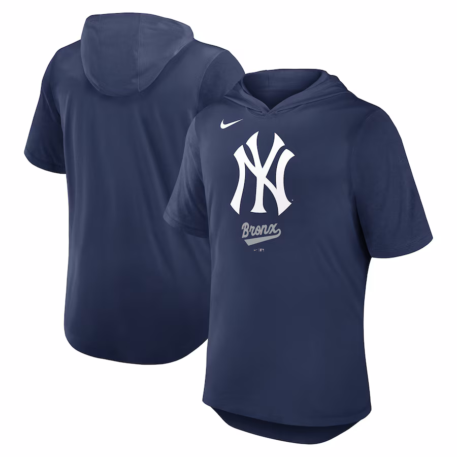 Men's New York Yankees Nike Navy Tri-Blend Hoodie T-Shirt - ujerseystore