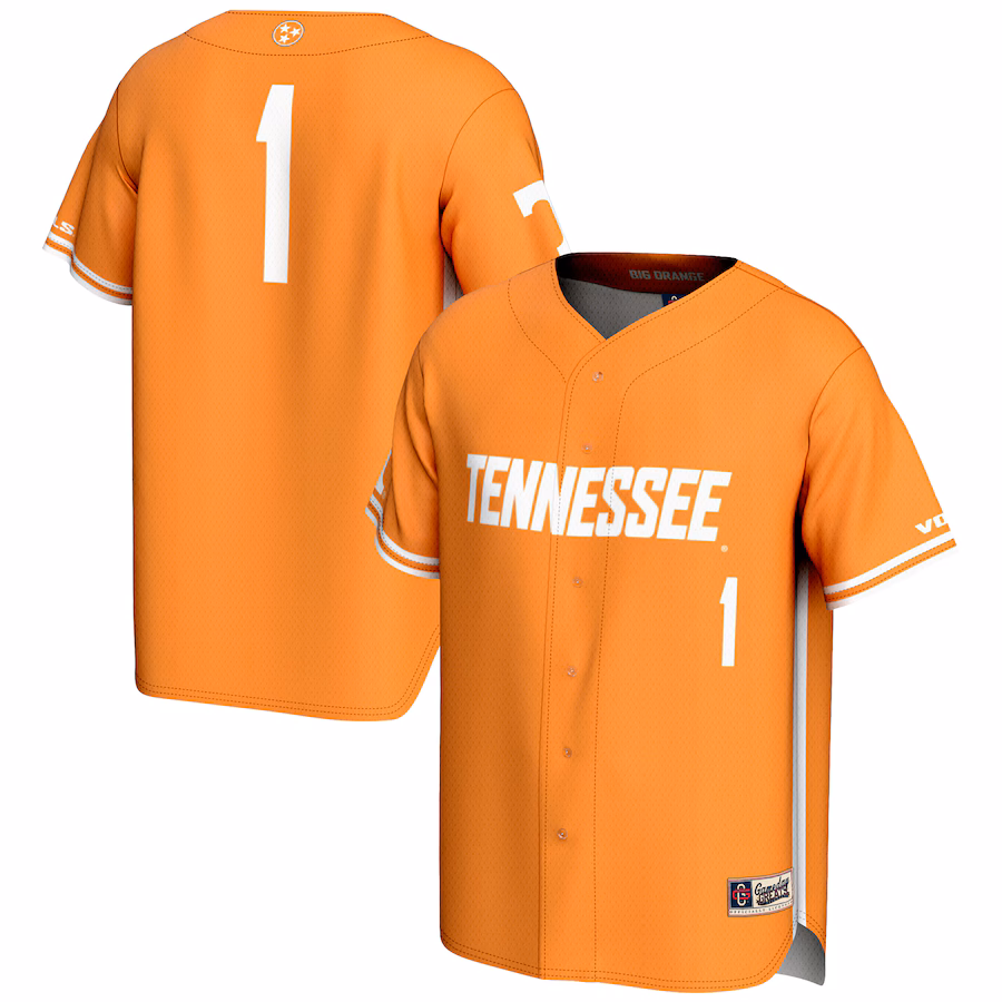Men's GameDay Greats #1 Tennessee Orange Tennessee Volunteers Lightweight Baseball Jersey - ujerseystore