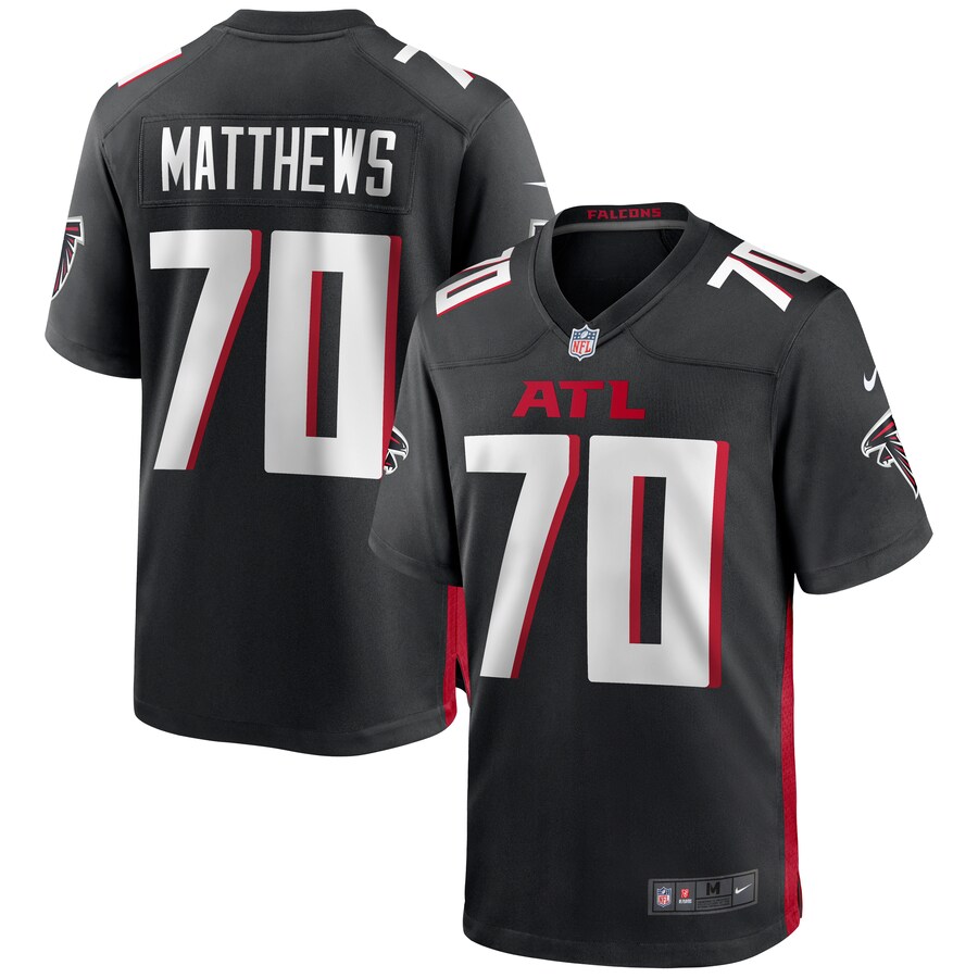 Men's Atlanta Falcons Jake Matthews Nike Black Game Jersey - ujerseystore