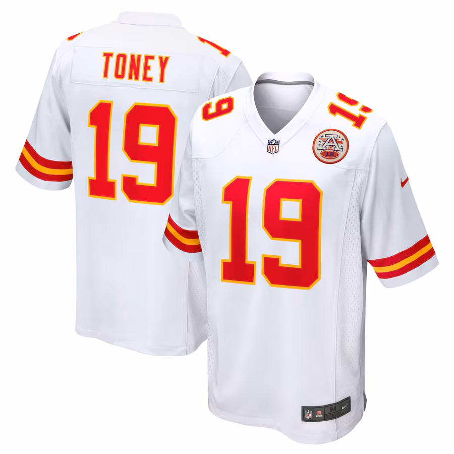 Men's Kansas City Chiefs Kadarius Toney Nike White  Game Jersey - ujerseystore