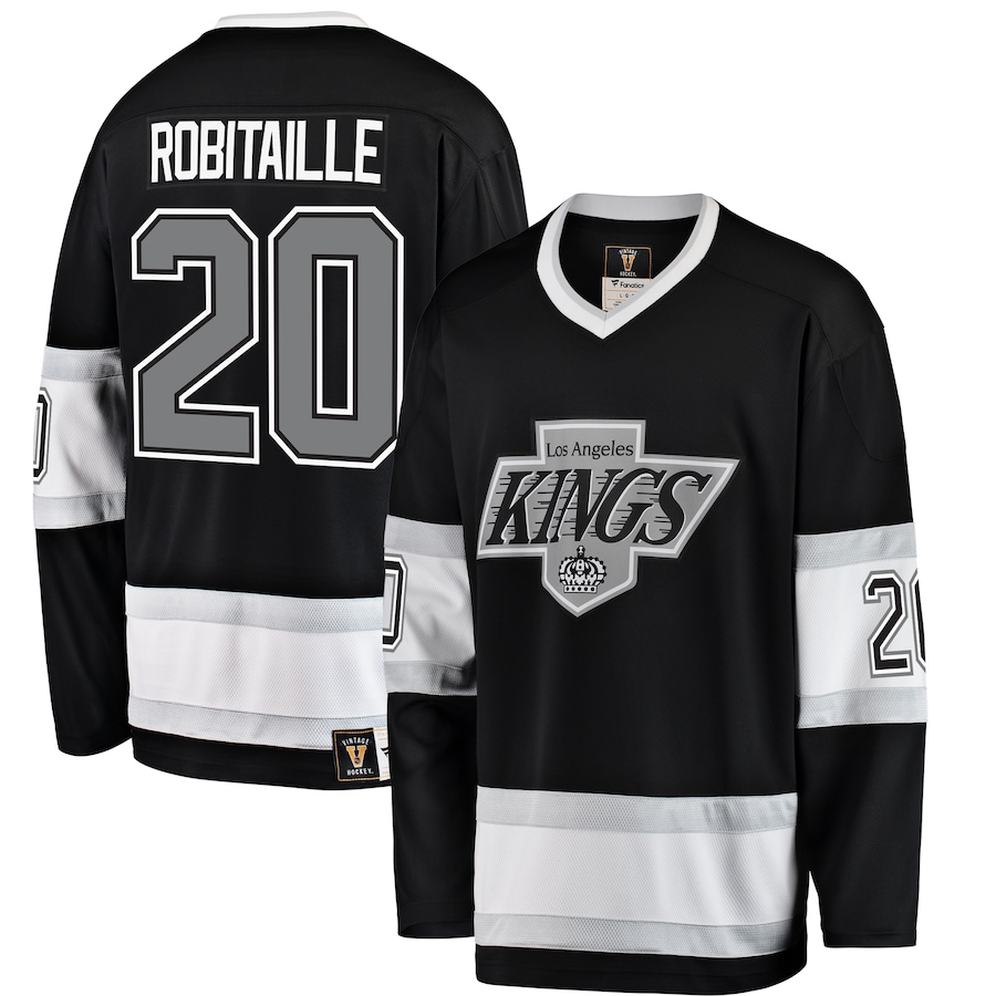 Men's Los Angeles Kings Luc Robitaille Fanatics Branded Black Premier Breakaway Retired Player Jersey - ujerseystore
