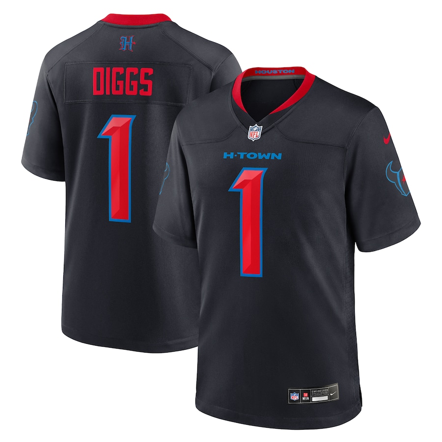 Men's Houston Texans Stefon Diggs Nike Navy Alternate Game Jersey - ujerseystore