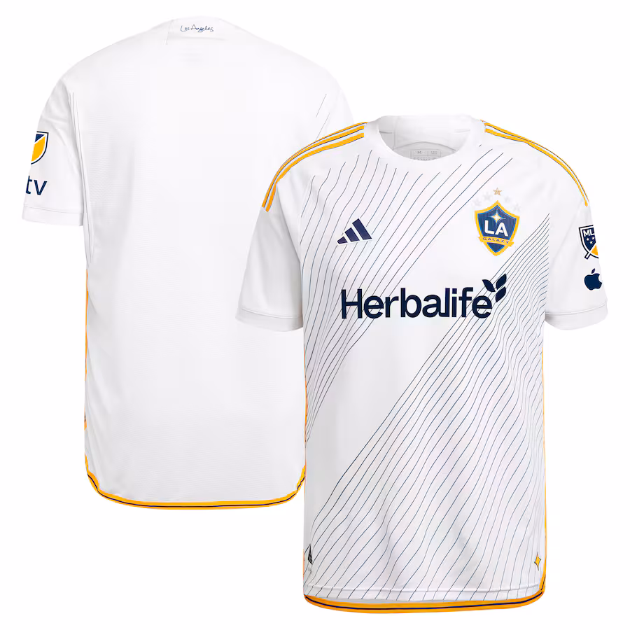 Men's LA Galaxy  adidas White 2024 Angeleno Kit Authentic Jersey - ujerseystore