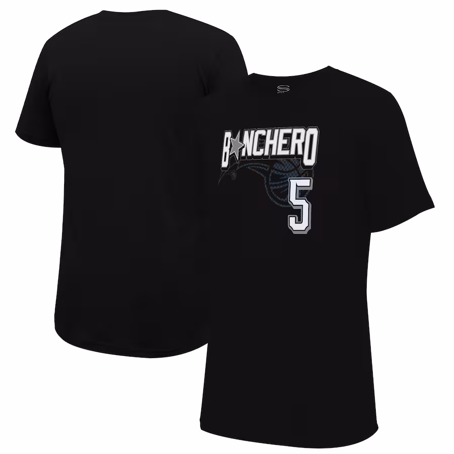 Unisex Orlando Magic Paolo Banchero Stadium Essentials Black 2023/24 City Edition Player Graphic T-Shirt - ujerseystore