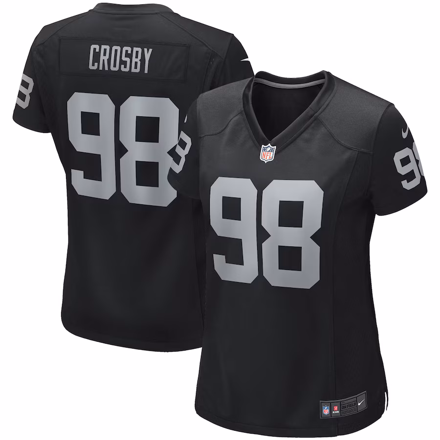 Women's Las Vegas Raiders Maxx Crosby Nike Black Game Jersey - ujerseystore