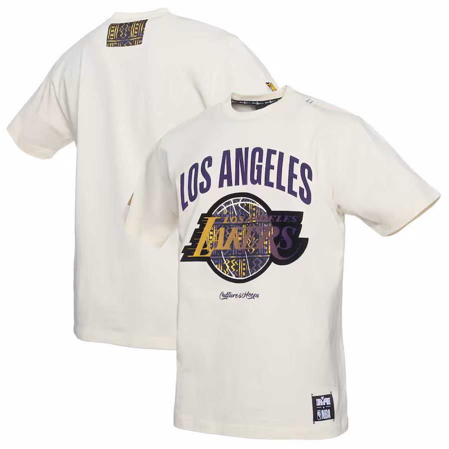 Men's Los Angeles Lakers  NBA x Two Hype Cream Culture & Hoops Collection Premium T-Shirt - ujerseystore
