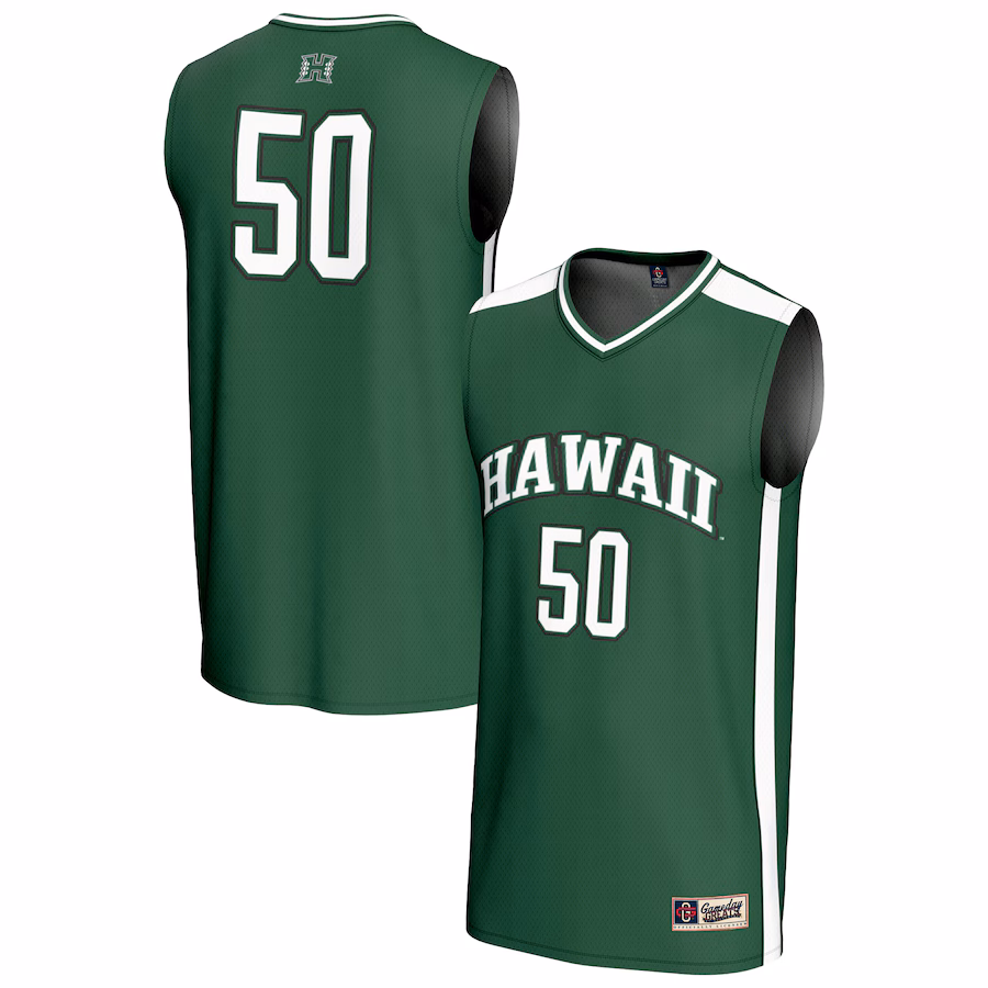 Youth GameDay Greats #50 Green Hawaii Rainbow Warriors Lightweight Collegiate Basketball Fashion Jersey - ujerseystore