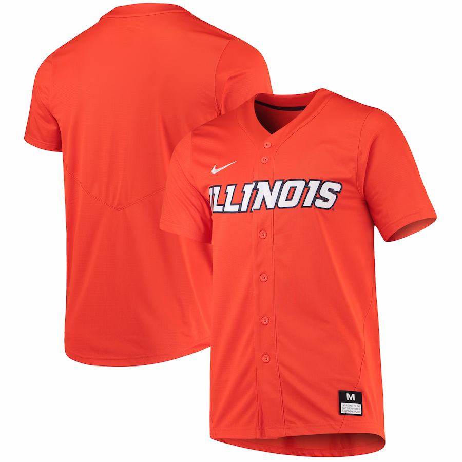 Illinois Fighting Illini Nike Replica Baseball Jersey - Orange - ujerseystore