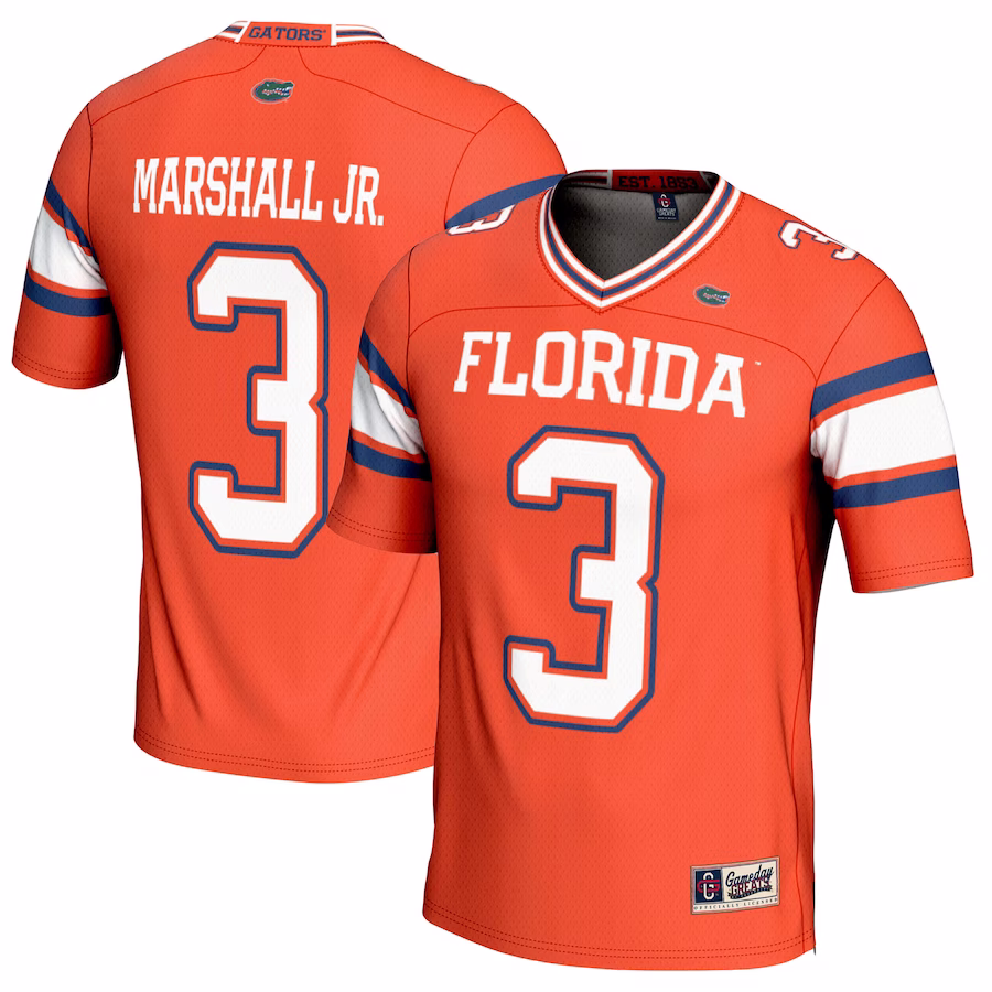 Jason Marshall Jr. Florida Gators GameDay Greats NIL Player Football Jersey - Orange - ujerseystore