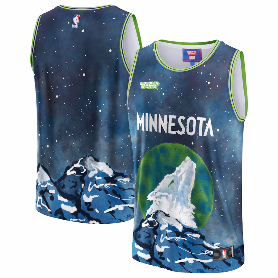 Unisex Minnesota Timberwolves NBA & KidSuper Studios by Fanatics Blue Hometown Jersey - ujerseystore