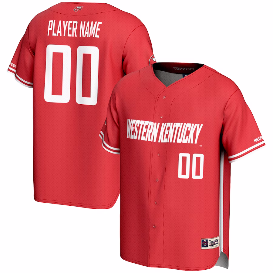 Western Kentucky Hilltoppers GameDay Greats Youth NIL Pick-A-Player Lightweight Baseball Jersey - Red - ujerseystore