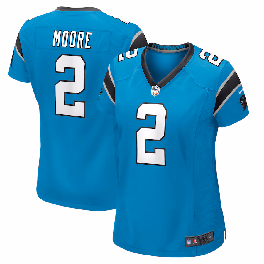 Women's Carolina Panthers D.J. Moore Nike Blue Game Jersey - ujerseystore