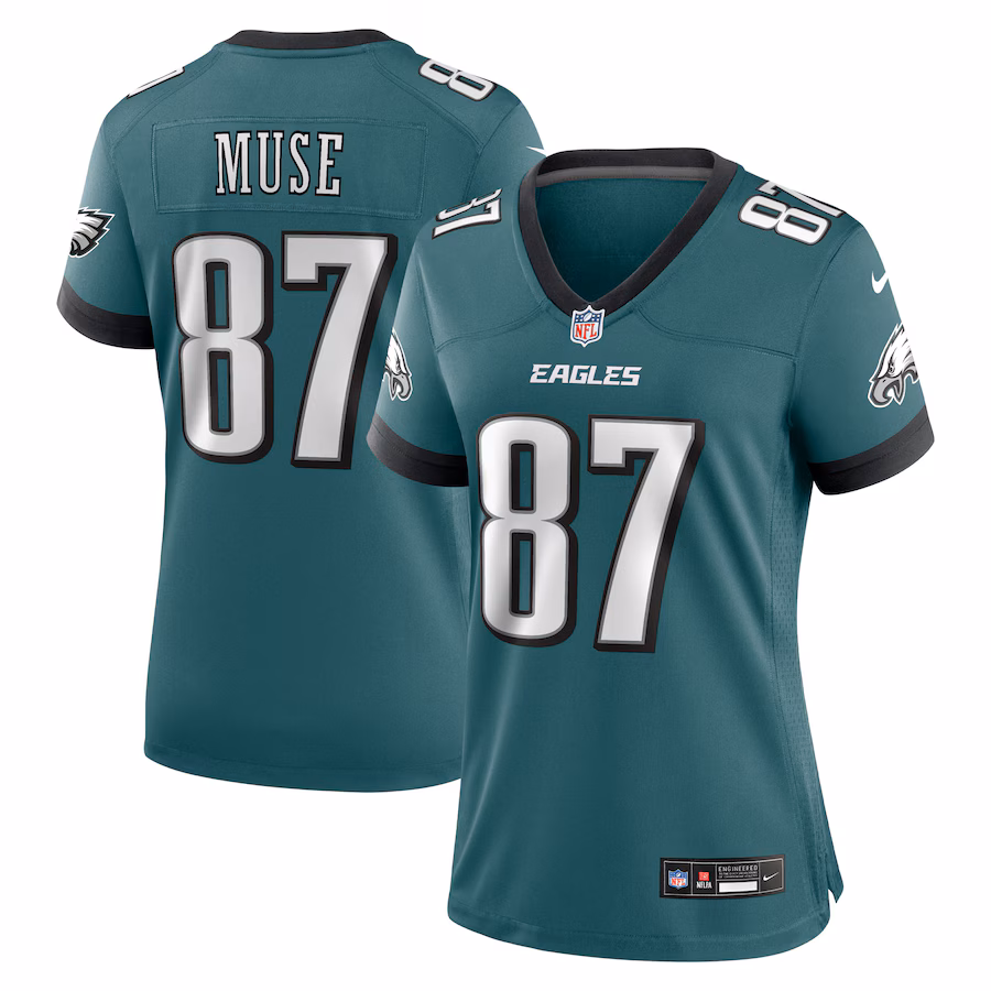 Women's Philadelphia Eagles Nick Muse Nike Midnight Green Team Game Jersey - ujerseystore