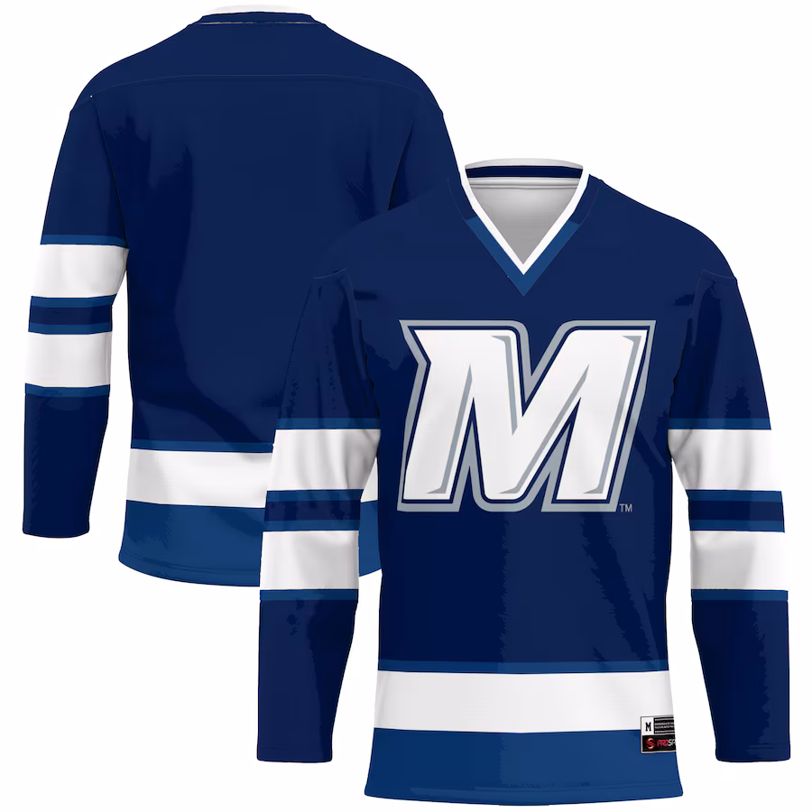Men's GameDay Greats Navy Monmouth Hawks Hockey Jersey - ujerseystore
