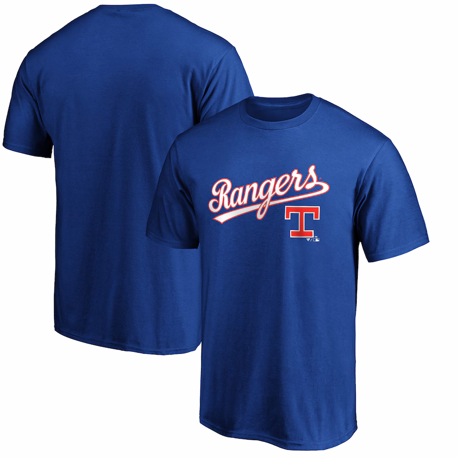 Men's Texas Rangers Royal Team Cooperstown Collection Wahconah T-Shirt - ujerseystore